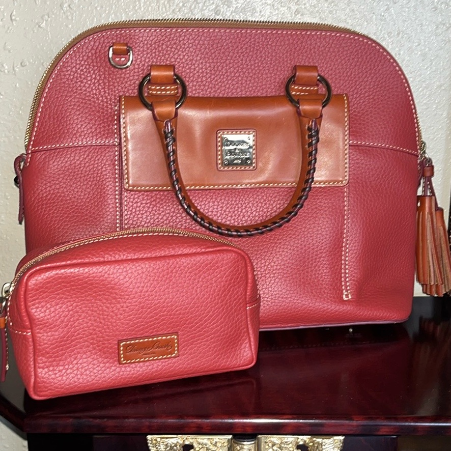 Dooney & Bourke Aubrey Pebbled Leather Satchel/Crossbody W/Matching Pouch